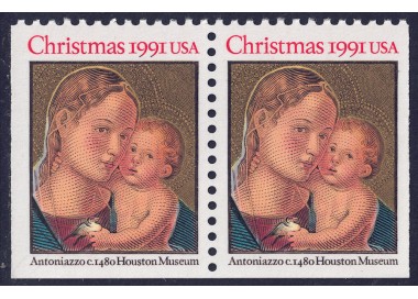USA 1991 Natale (Madonna) □ lati contigui 2v MNH**