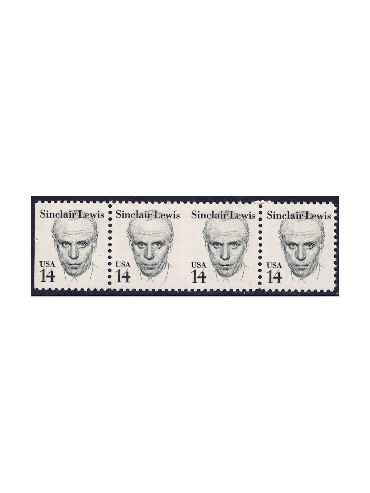 USA 1985 Sinclair Lewis (striscia di 4 □ al centro) MNH**