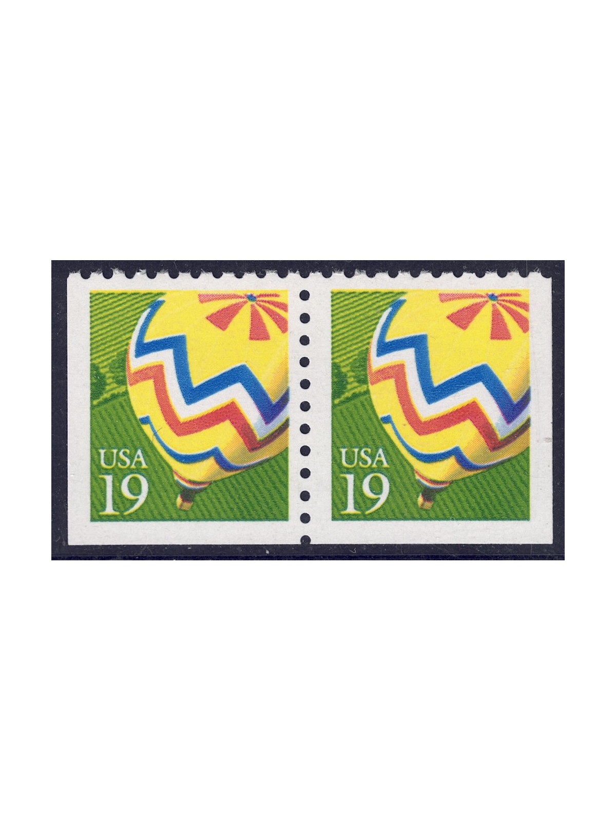 USA 1991 Hot Air Balloon (□ adjacent sides) 2v MNH**