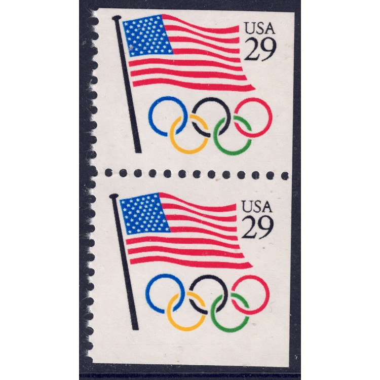 USA 1991 Olympic Flag and Rings (□ adjacent sides) MNH**