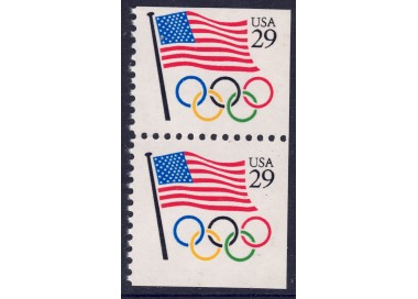 USA 1991 Bandiera e anelli olimpici (□ lati contigui) MNH**