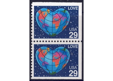 USA 1991 Esaltazione del concetto Amore (□ lati contigui) 2v MNH**