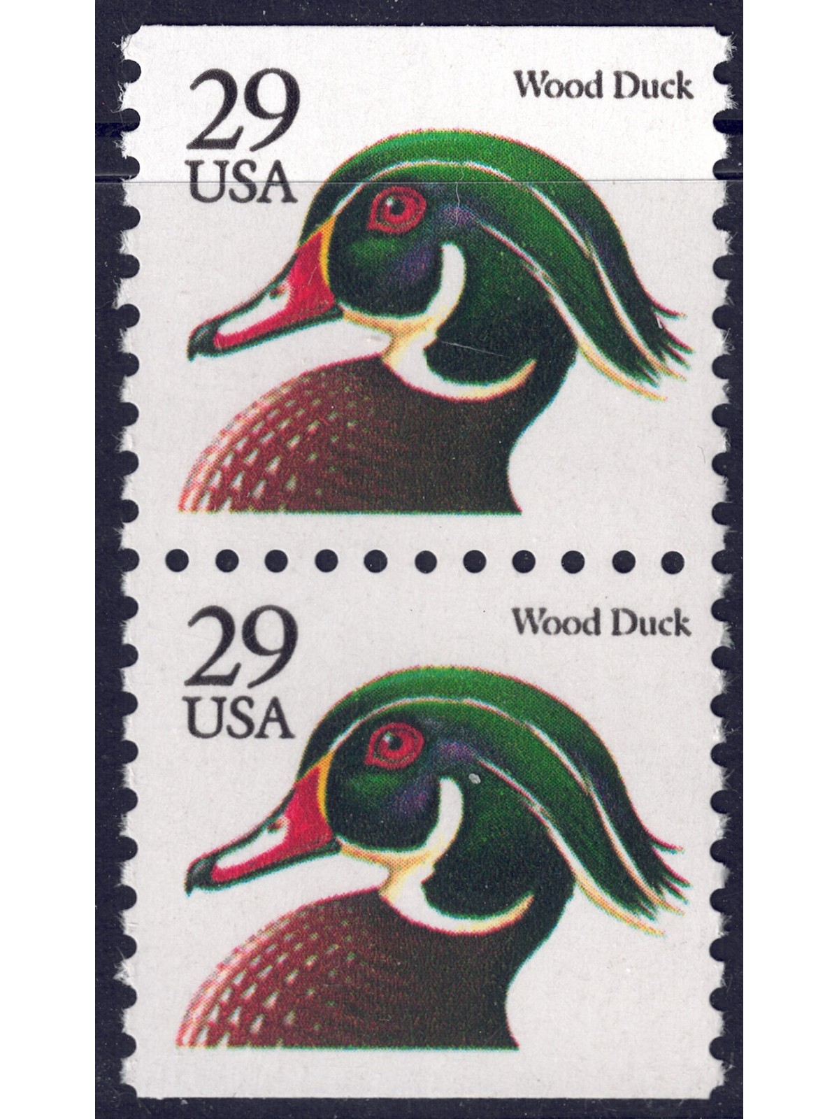 USA 1991 Anatra di legno (nero) □ orizz. 2v MNH**
