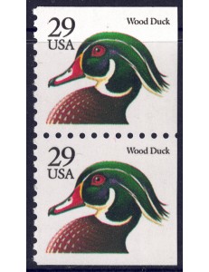 USA 1991 Anatra di legno (nero) □ lati contigui 2v MNH**