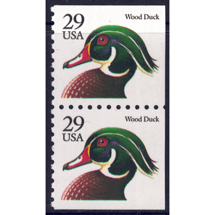 USA 1991 Wood Duck (Black) □ adjacent sides 2v MNH**