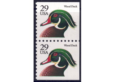 USA 1991 Wood Duck (Black) □ adjacent sides 2v MNH**