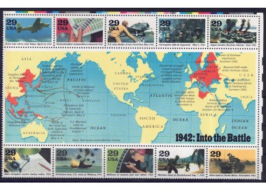 USA 1992 La Seconda Guerra Mondiale (2ª serie) BF MNH**
