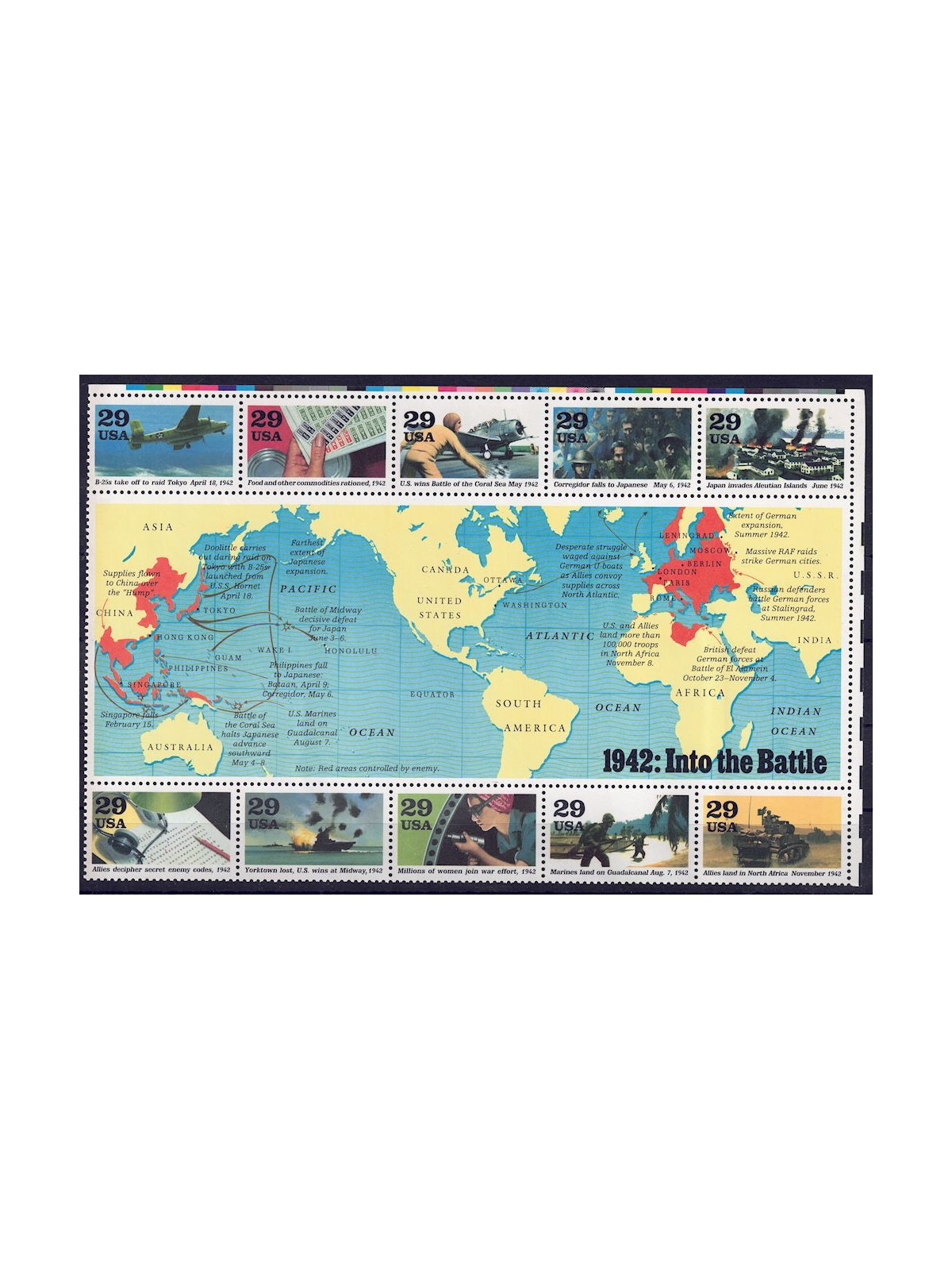 USA 1992 World War II (2nd series) s/s MNH**