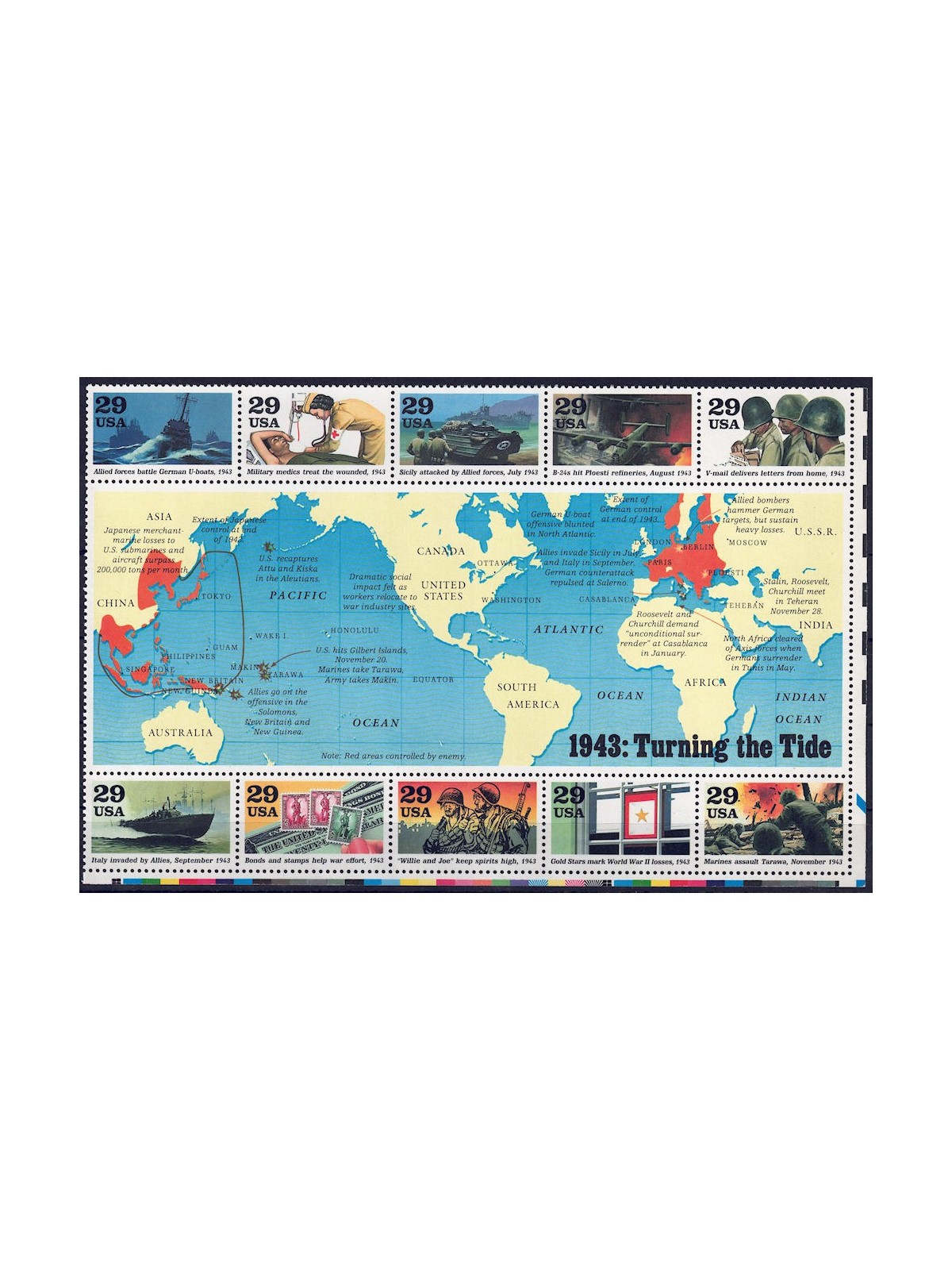 USA 1993 World War II (3rd series) s/s MNH**