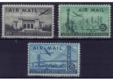 USA 1947 Airmail 3v MNH**