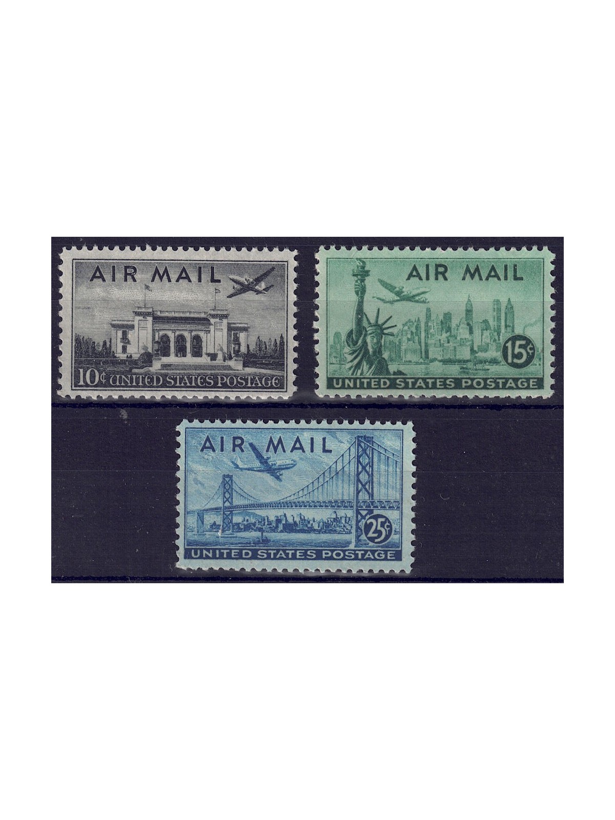 USA 1947 Airmail 3v MNH**