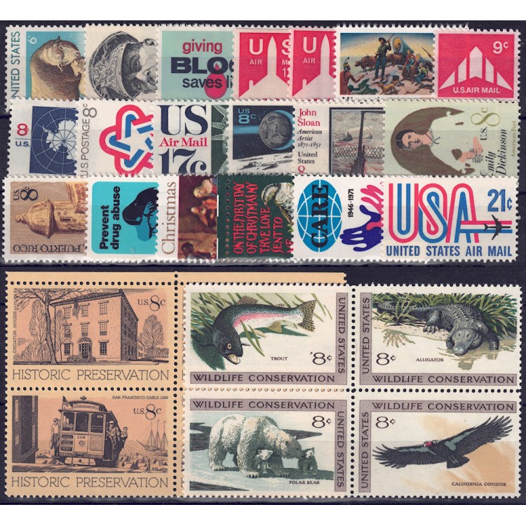 USA 1971 Complete vintage 28v MNH**