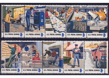USA 1973 Impiegati Postali 10v MNH**