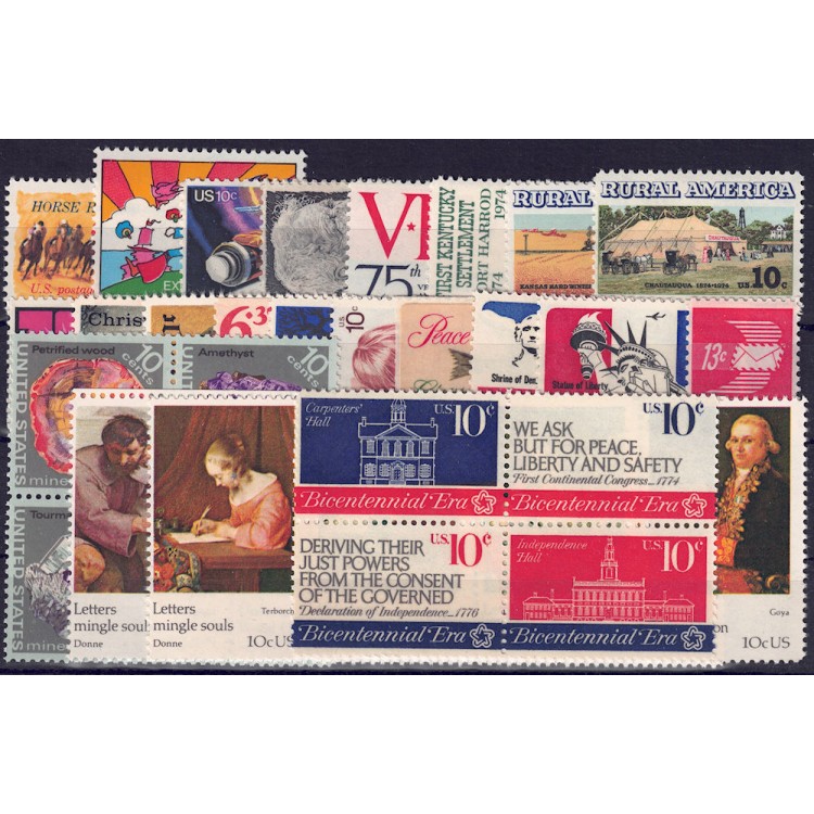 USA 1974 Complete vintage 34v MNH**