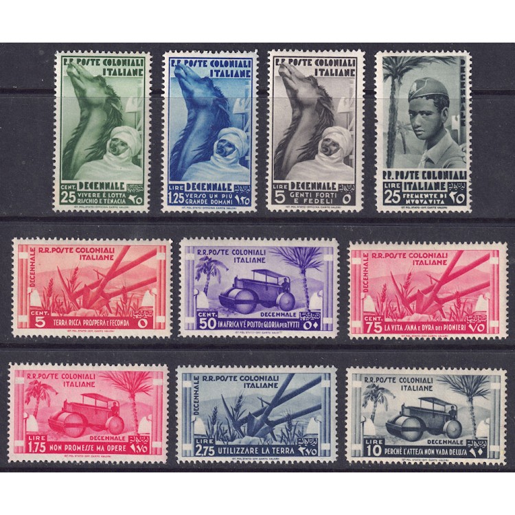 COLONIE EMISSIONI GENERALI 1933 Marcia su Roma 10v MNH**