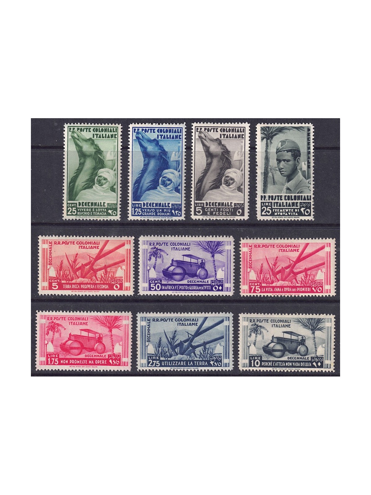 COLONIE EMISSIONI GENERALI 1933 Marcia su Roma 10v MNH**