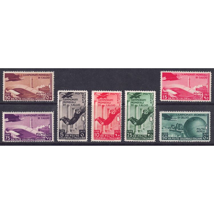 COLONIE EMISSIONI GENERALI 1934 Campionati di calcio (posta aerea) 7v MNH**