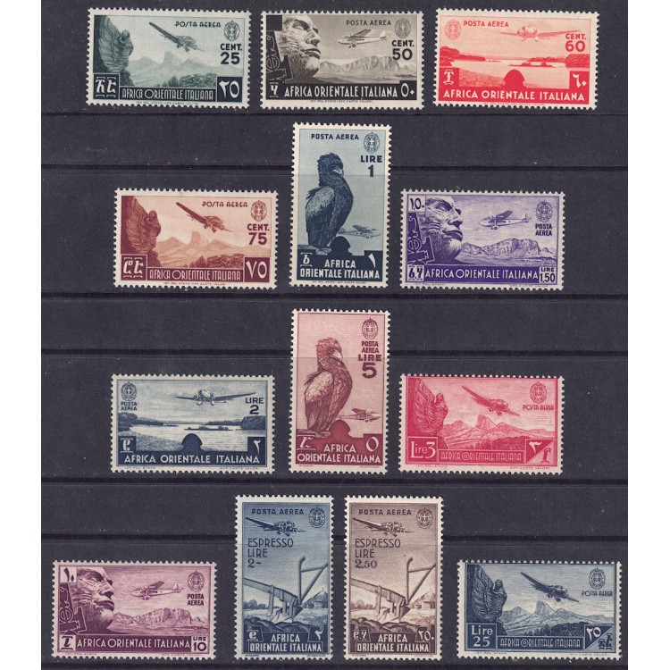 AFRICA ORIENTALE ITALIANA 1938 Serie pittorica (posta aerea) 13v MNH**