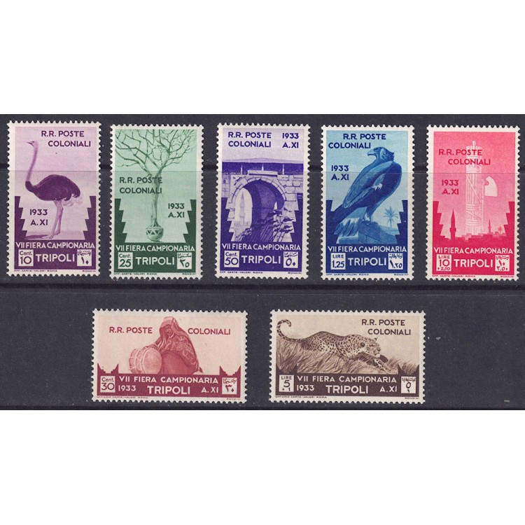 TRIPOLITANIA 1933 7ª Fiera di Tripoli 7v MNH**
