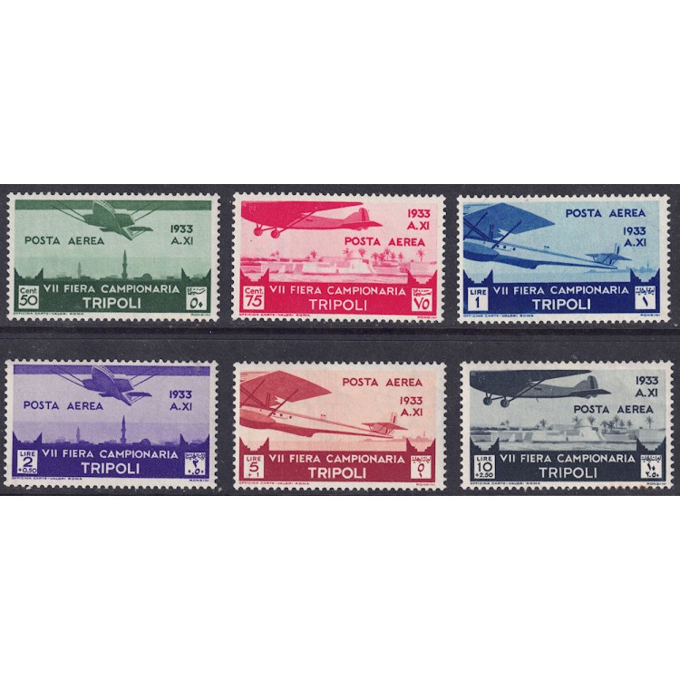 TRIPOLITANIA 1933 7th Tripoli Fair (airmail) 6v MNH**