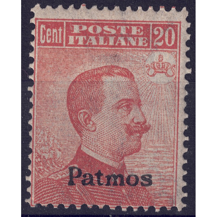 AEGEAN PATMO 1922 20c orange watermark crown MNH**