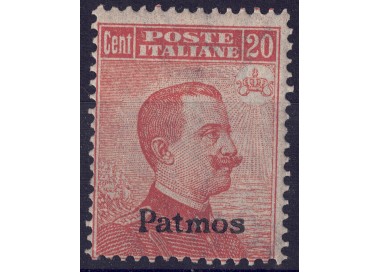 EGEO PATMO 1922 20c arancio filigrana corona MNH**