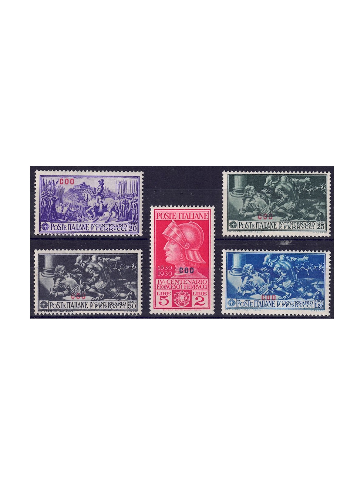 AEGEAN COO 1930 Francesco Ferrucci 5v MNH**