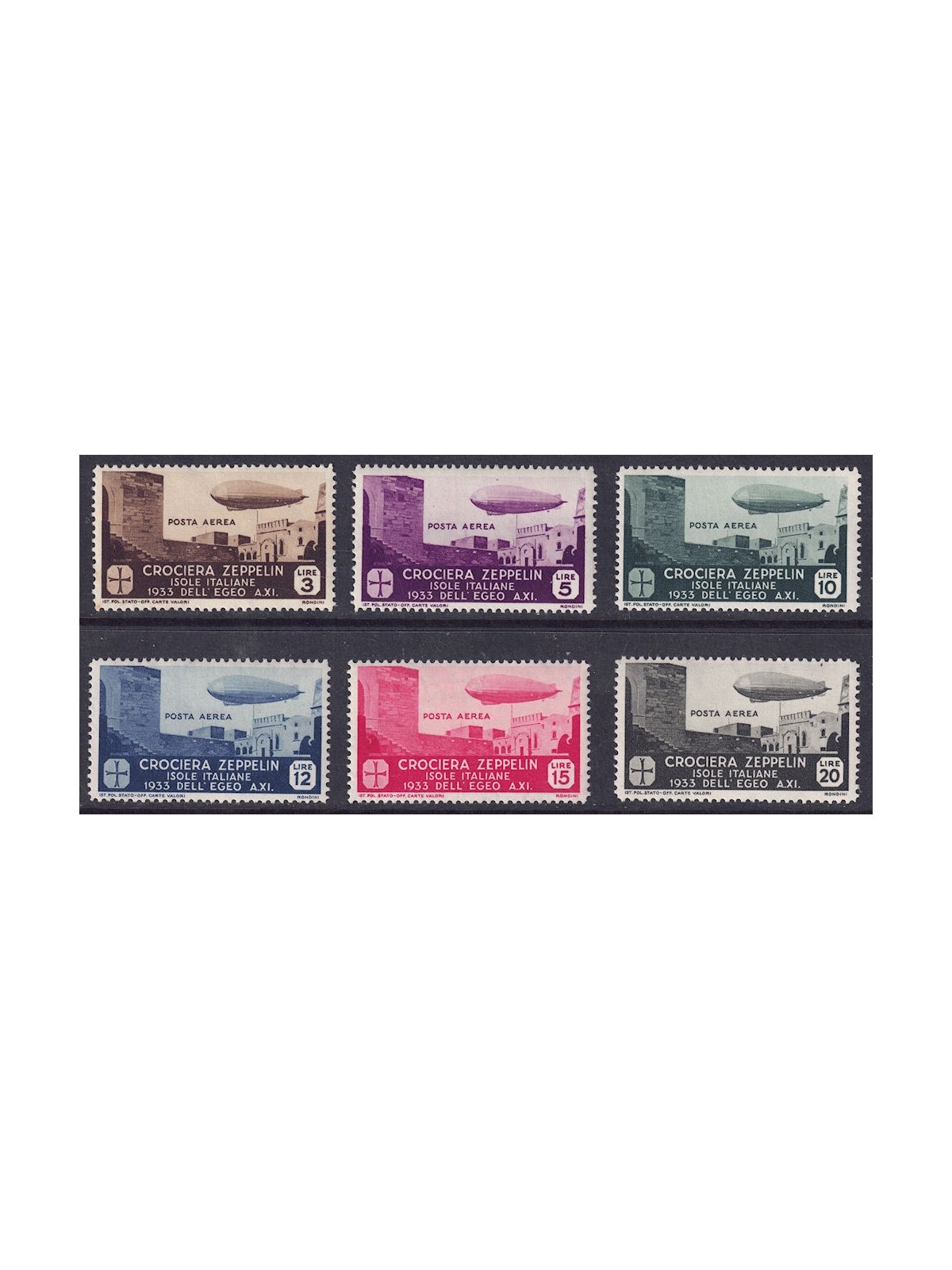 AEGEAN 1933 Zeppelin Cruise 6v MNH** ©