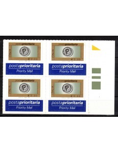 ITALY 2004 Priority mail €2.00 in block of four MNH**