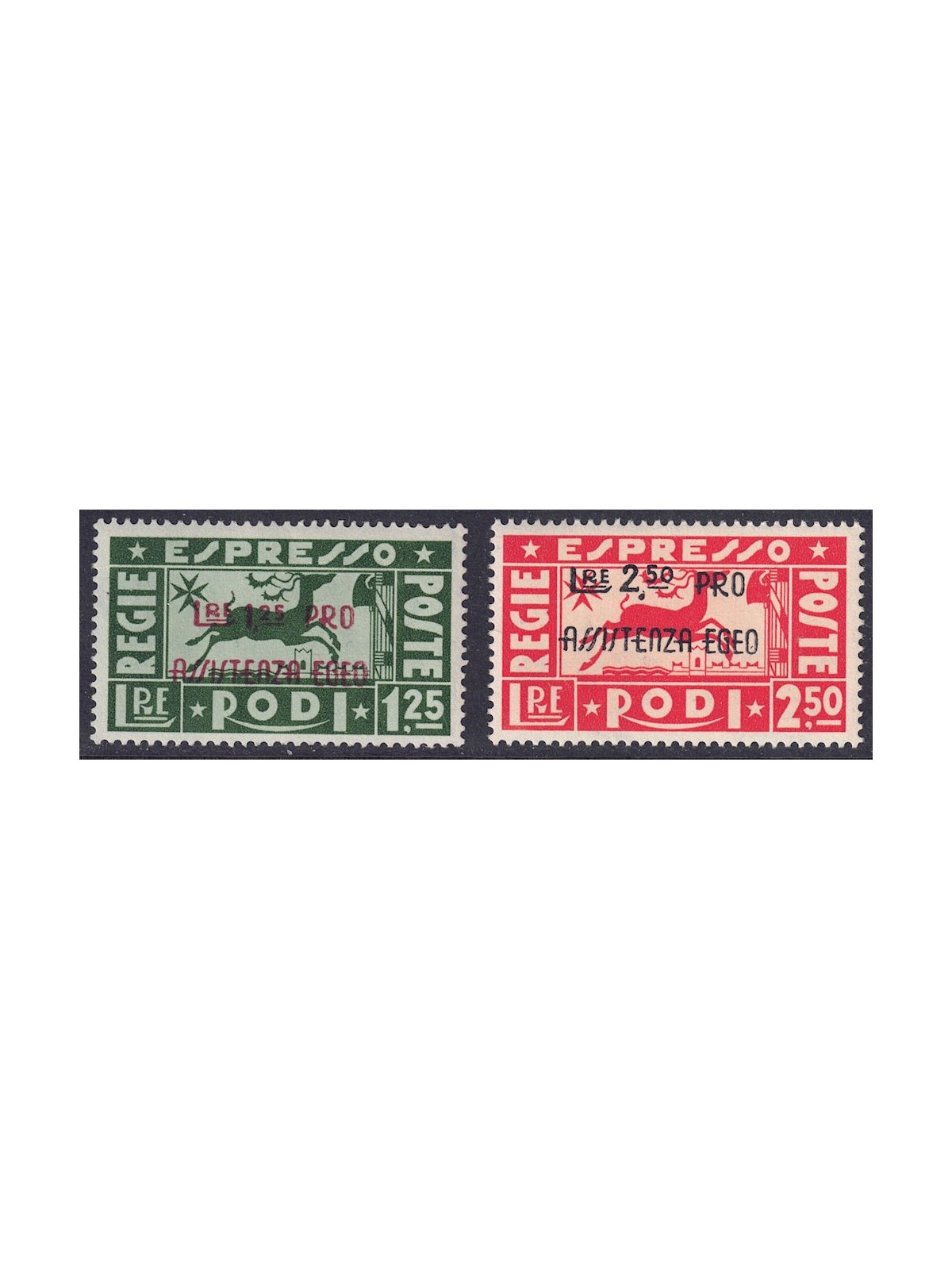 AEGEAN 1943 Pro Aegean Assistance, express 2v MNH**