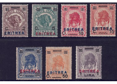 ERITREA 1924 Francobolli di Somalia soprastampati 7v MNH**