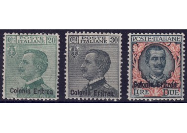 ERITREA 1925 Serie ordinaria 3v MNH** (Lusso)