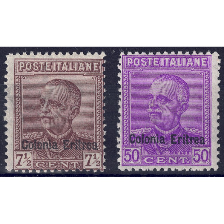 ERITREA 1928-29 Soprastampati Colonia Eritrea 2v MNH**