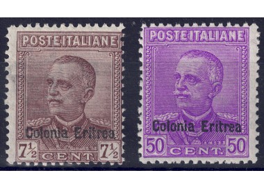 ERITREA 1928-29 Overprinted Colony of Eritrea 2v MNH**