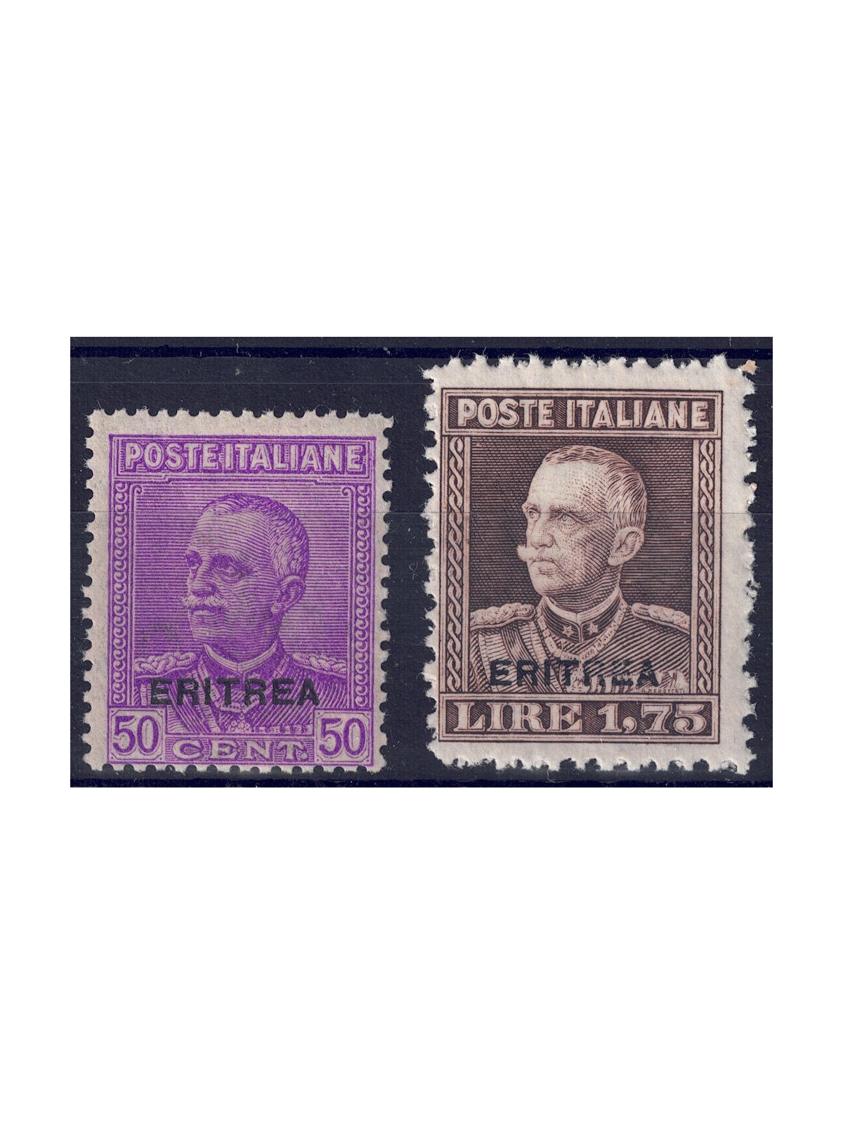 ERITREA 1928-29 Overprinted Eritrea 2v MNH** ©