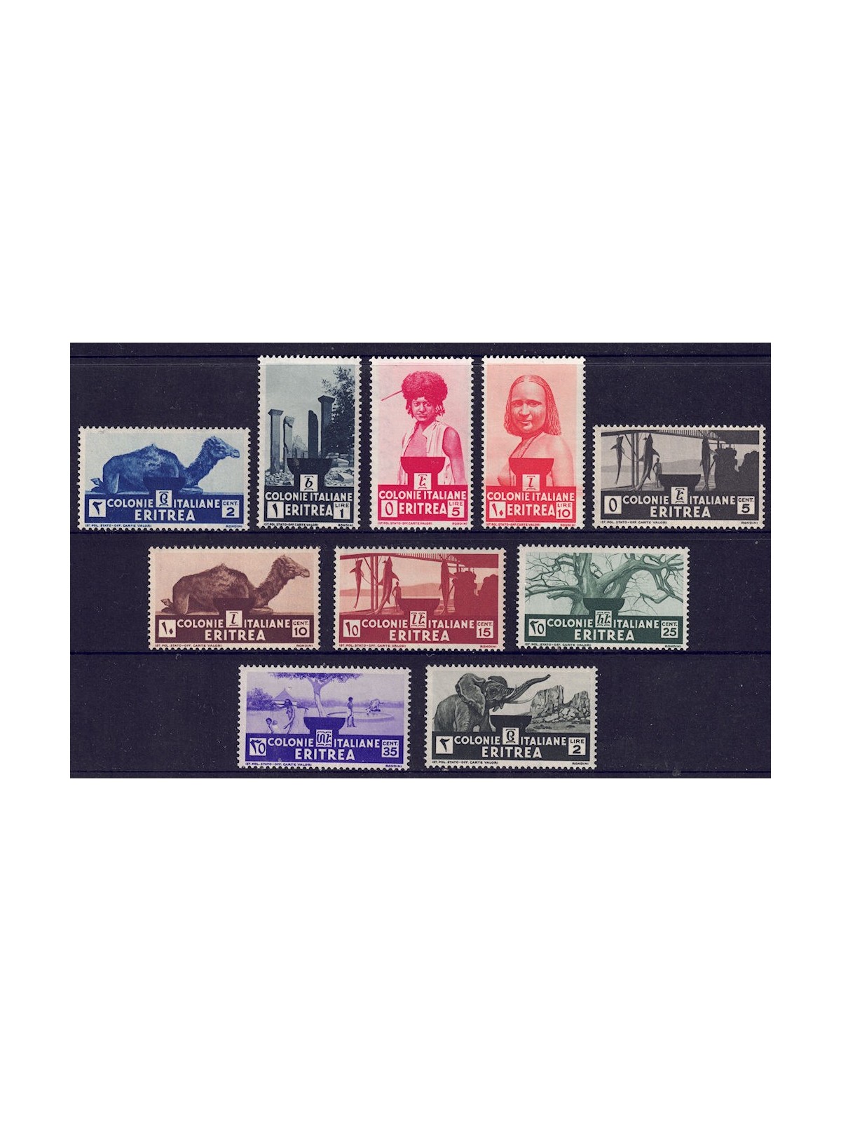 ERITREA 1933 Pictorial series 10v MNH**
