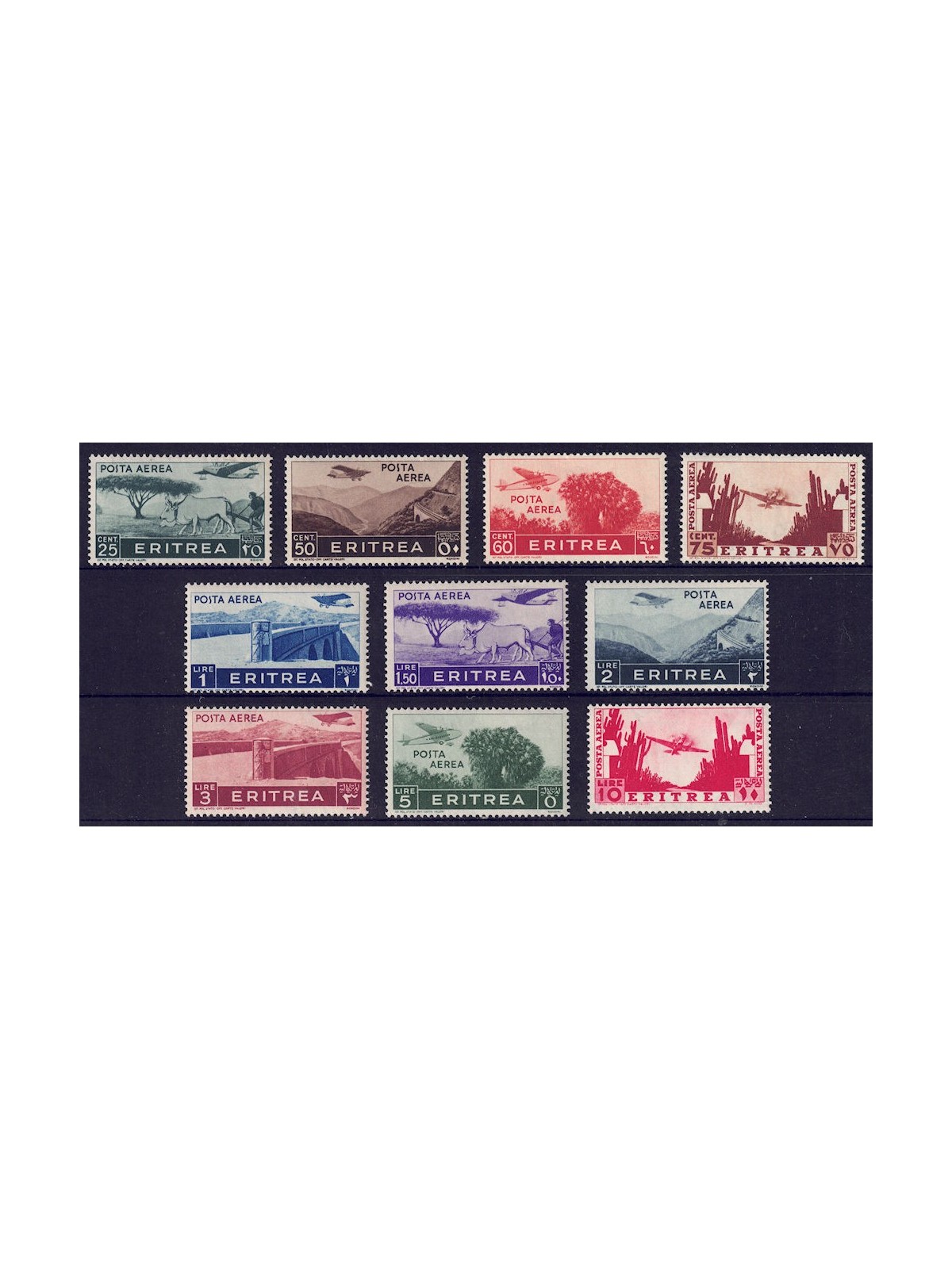ERITREA 1936 Pictorial Series (airmail) 10v MNH**