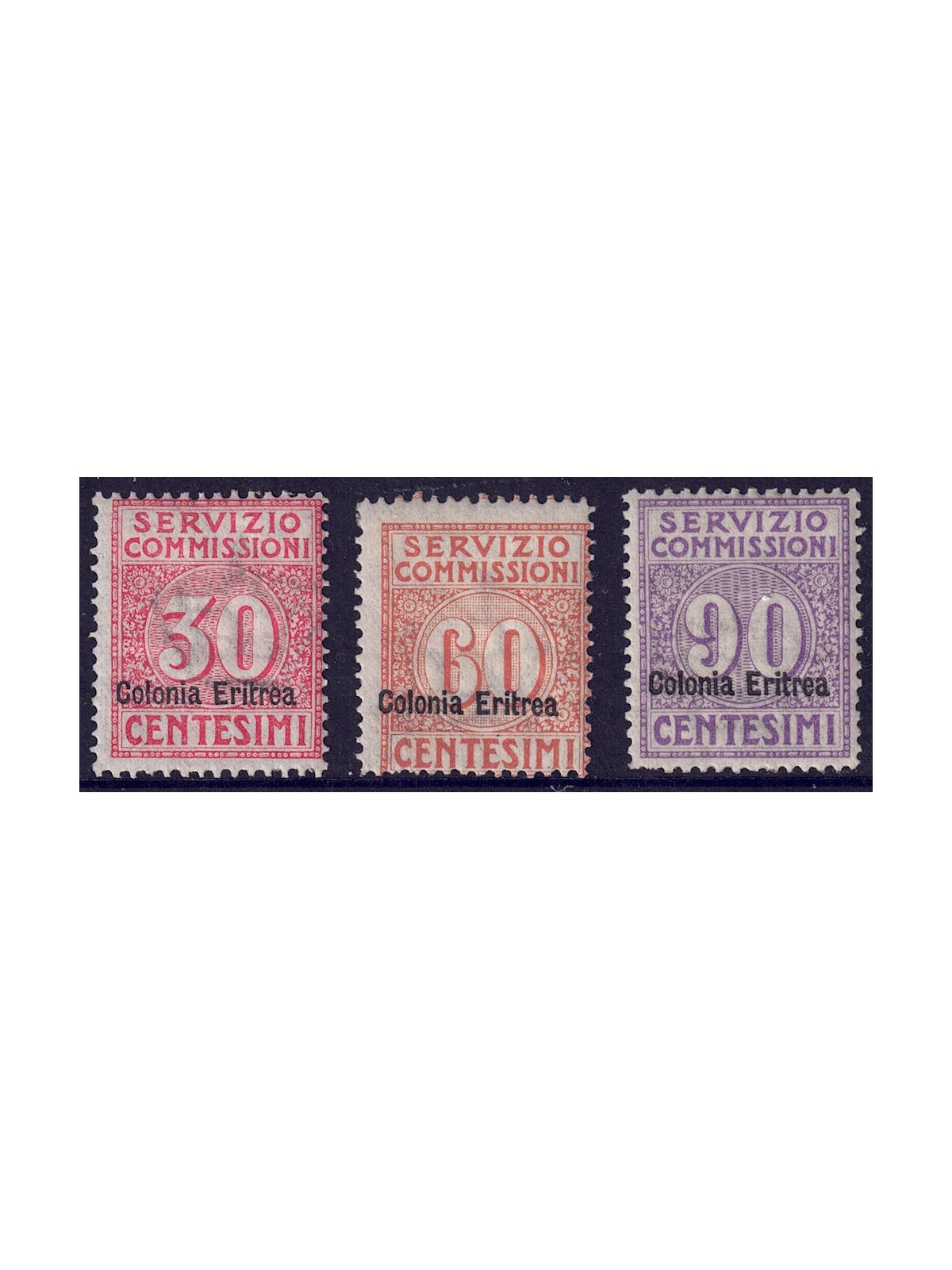 ERITREA 1916 Servizio commissioni 3v MNH**