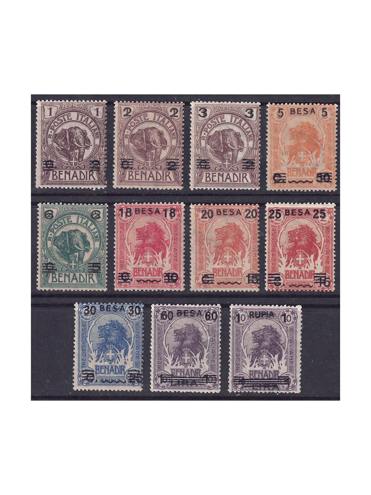 SOMALIA ITALIANA 1923 Serie ordinaria in besa 11v MNH**