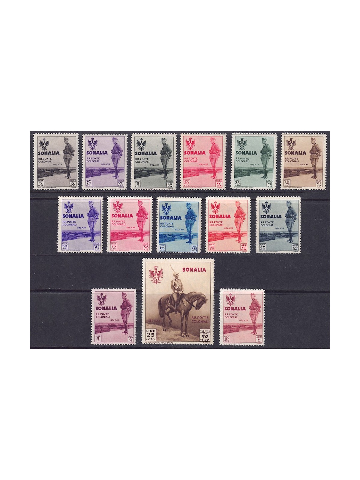 ITALIAN SOMALIA 1935 King's Trip to Somalia 14v MNH**