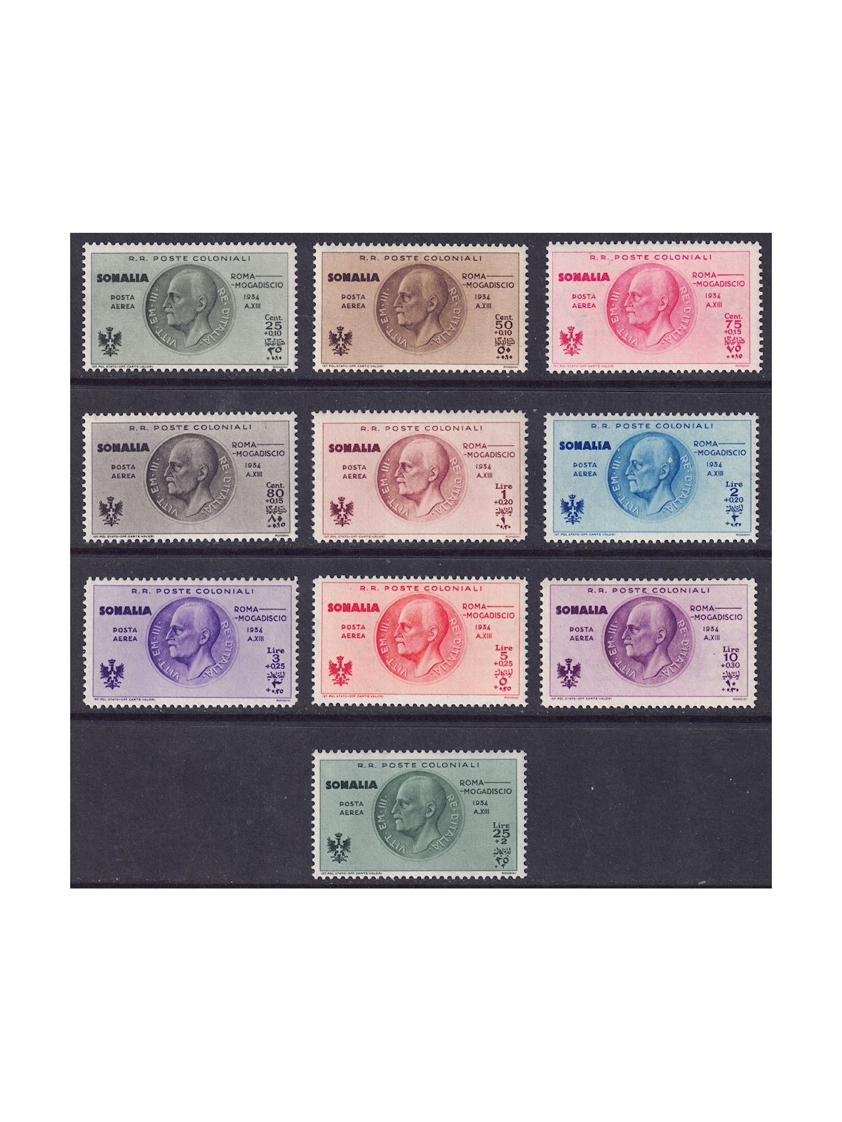 ITALIAN SOMALIA 1934 Rome-Mogadishu flight 10v MNH**