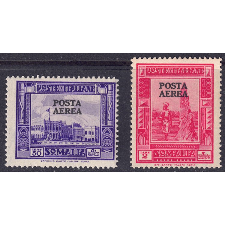 ITALIAN SOMALIA 1936 Pictorial overprinted (airmail) 2v MNH**