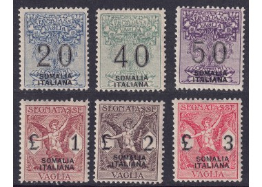 SOMALIA ITALIANA 1926 Segnatasse vaglia 6v MNH**