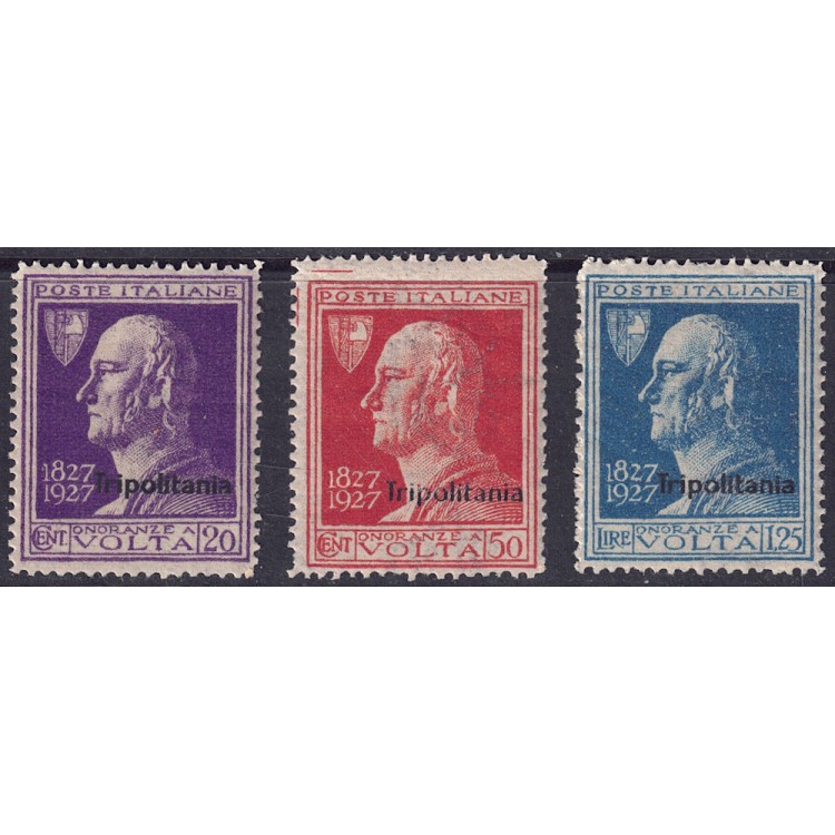 TRIPOLITANIA 1927 Alessandro Volta 3v MNH**
