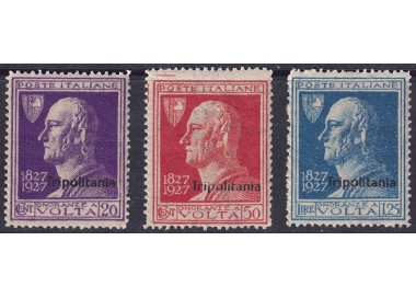TRIPOLITANIA 1927 Alessandro Volta 3v MNH**