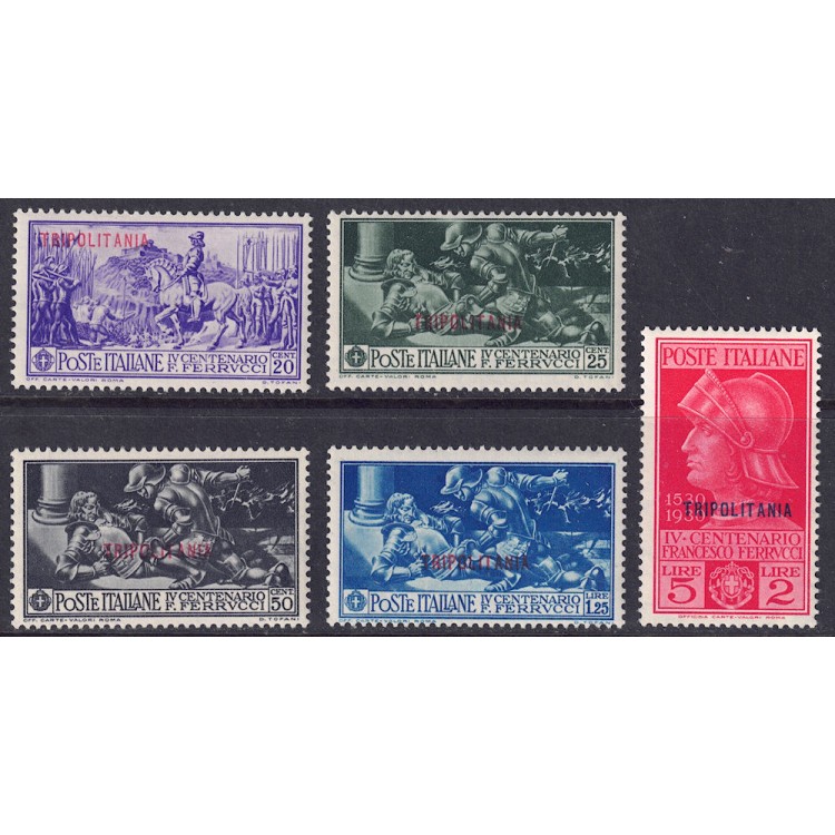 TRIPOLITANIA 1930 Francesco Ferrucci 5v MNH**