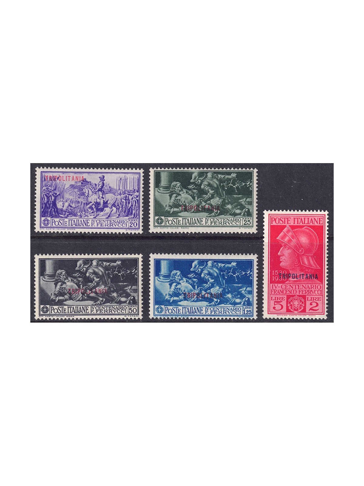 TRIPOLITANIA 1930 Francesco Ferrucci 5v MNH**