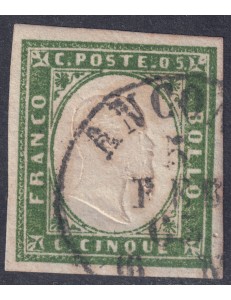 ITALY KINGDOM 1861 Matraire (5c green yellow) us
