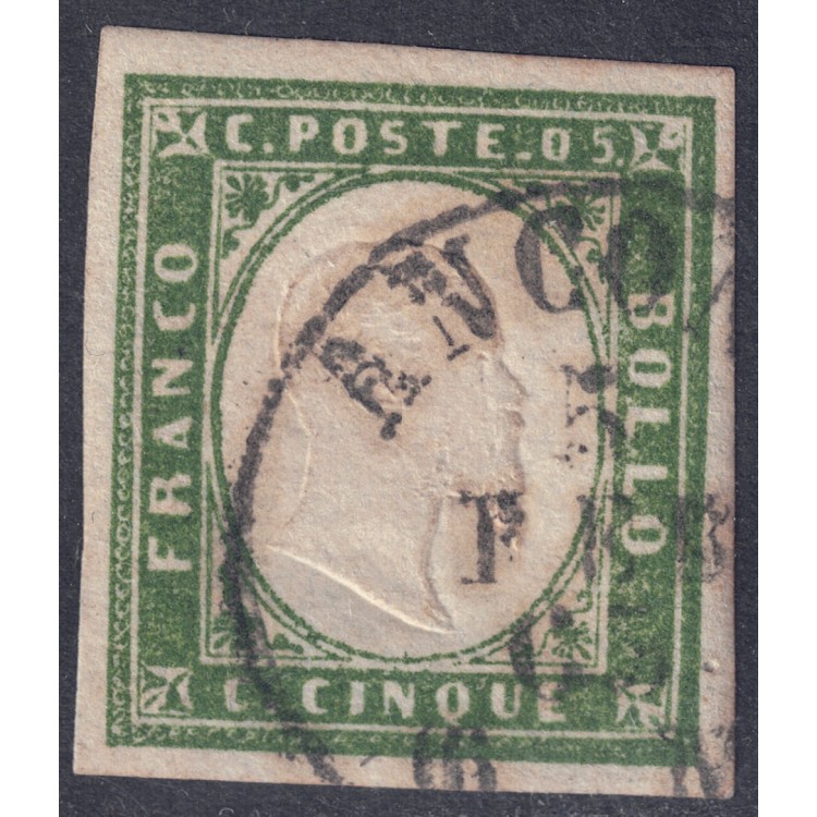 ITALY KINGDOM 1861 Matraire (5c green yellow) us