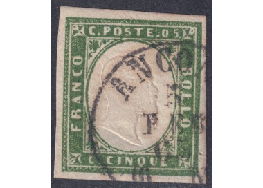 ITALIA REGNO 1861 Matraire (5c verde giallo) us